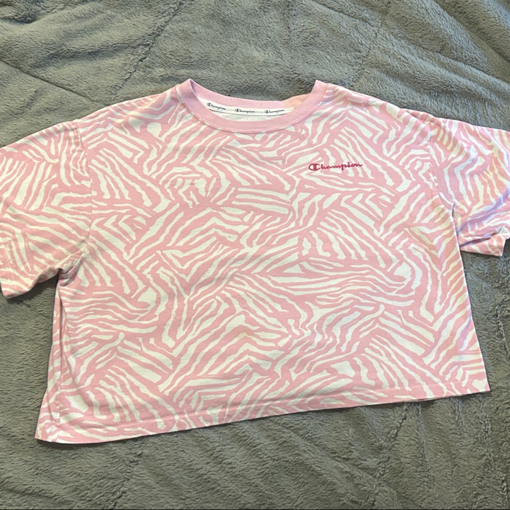 Champion Pink and White Zebra Tee